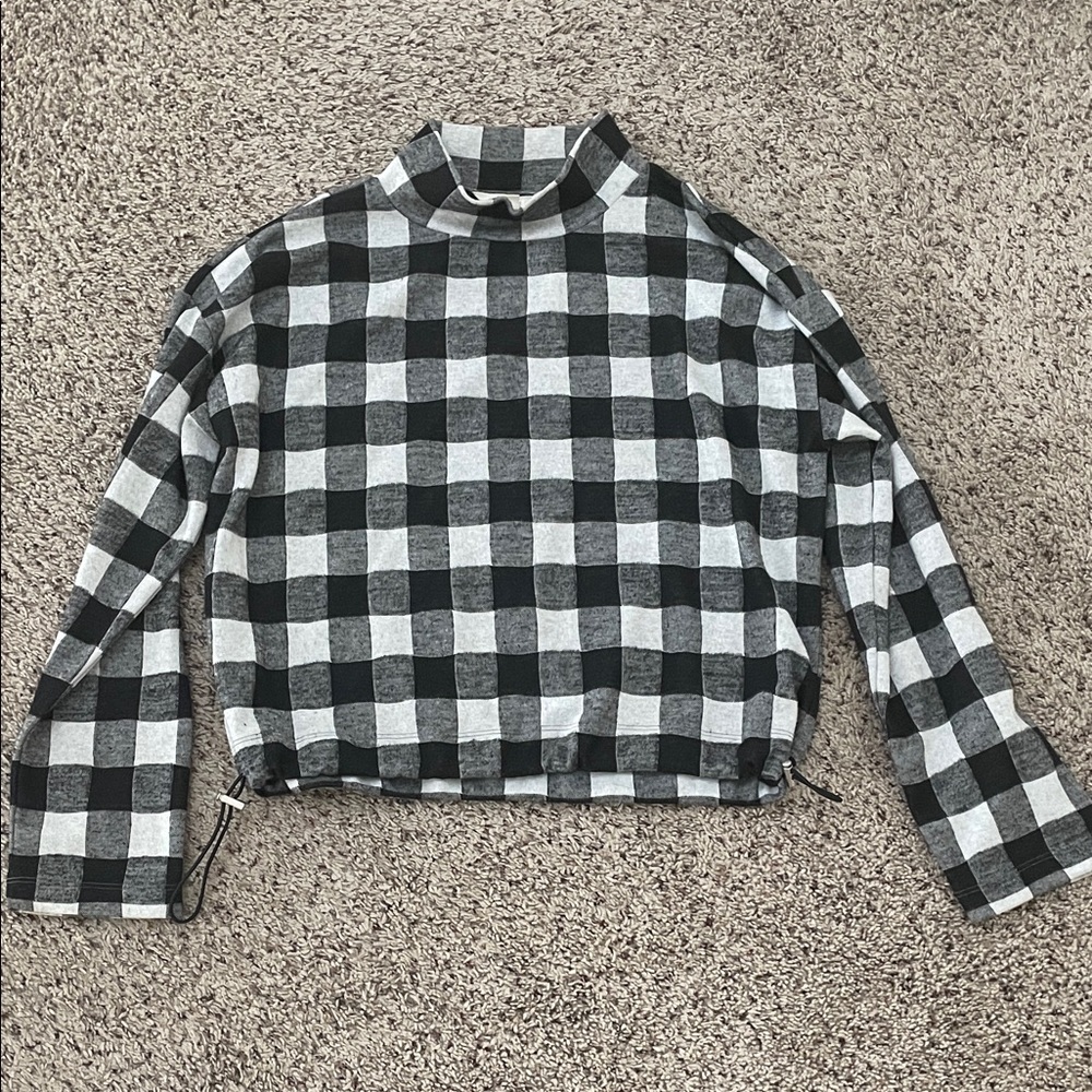 BB Dakota Black and White Plaid Top